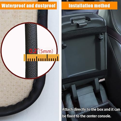 Miniatura 5 de Almohadilla de consola central de automóvil con bandera estadounidense, alfombrilla de piel sintética, funda de almacenamiento para reposabrazos,