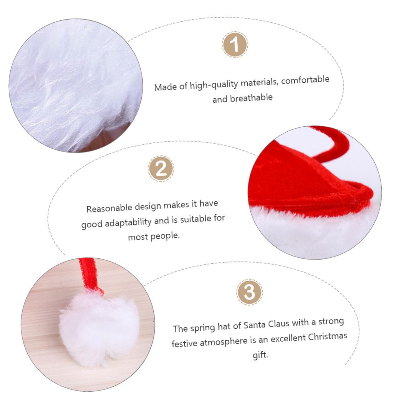 Amosfun 6 Piezas Gorro Navideño Divertido Primavera Gorro Navideño Creativo Decorativo para Fiesta Varios estilos