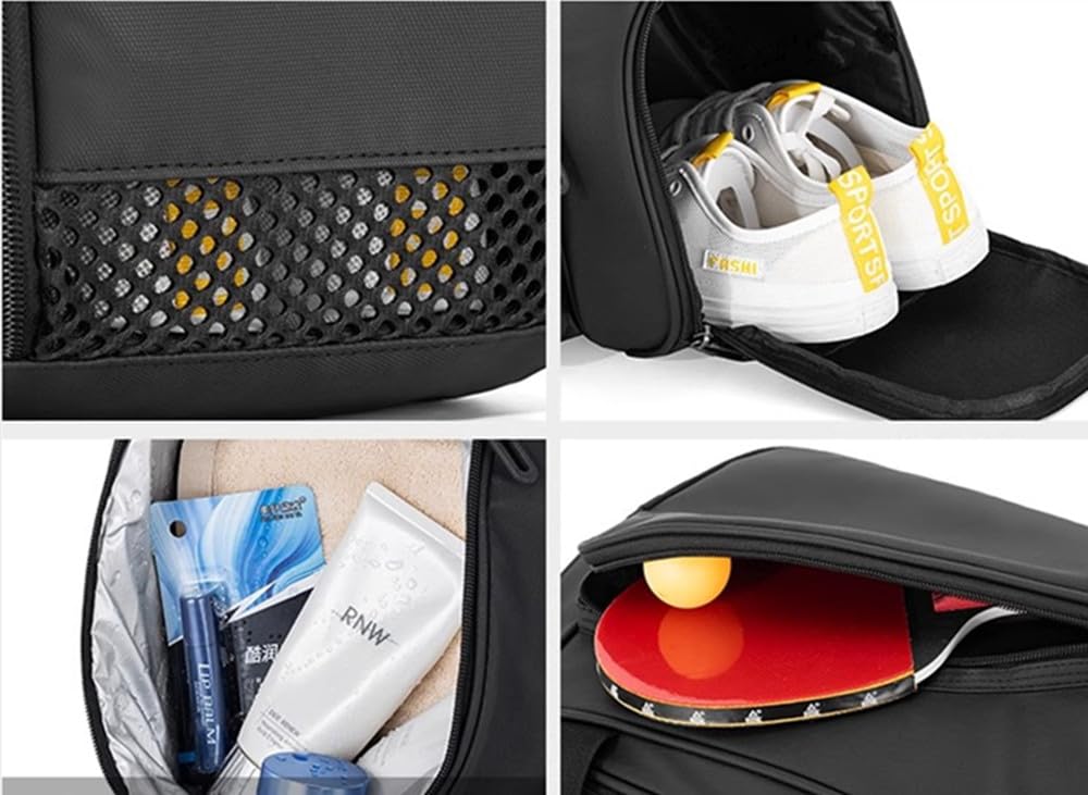 Borsa sportiva di grande capacità con cinghia regolabile, per pagaia da ping pong, con scomparto per scarpe