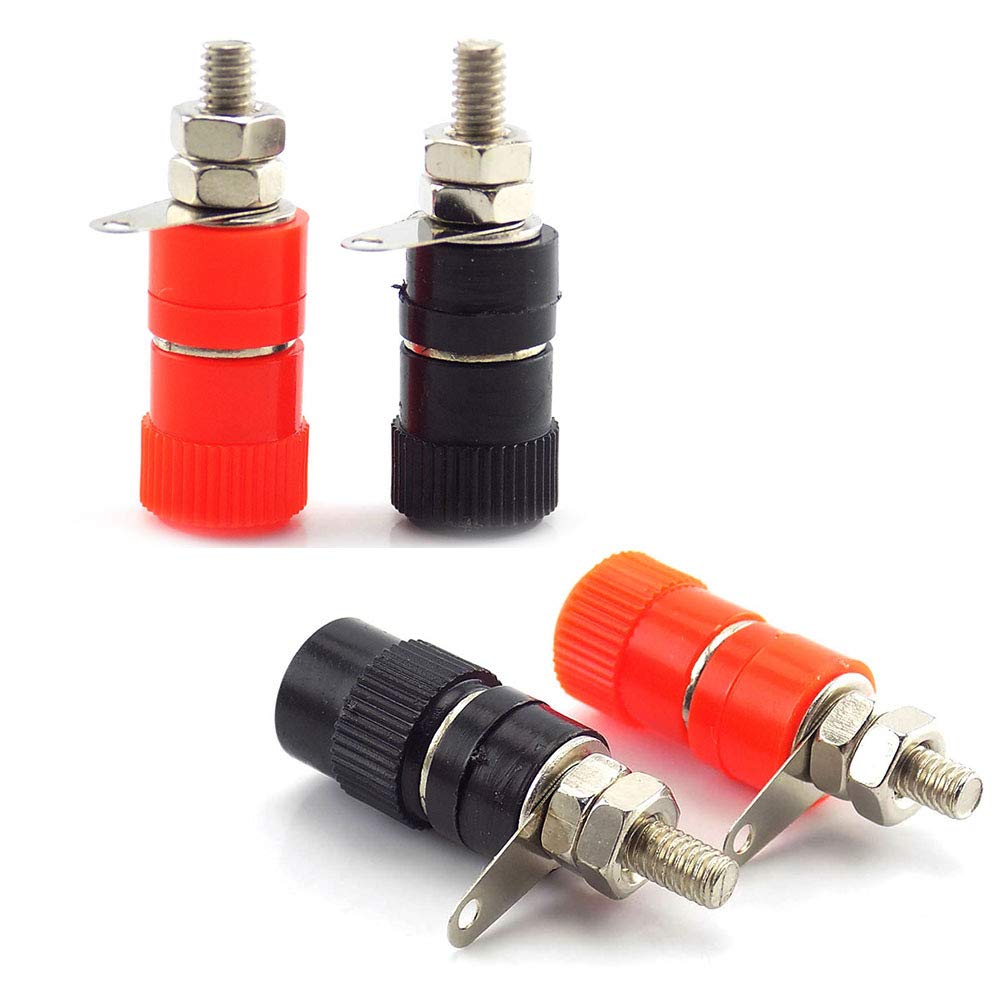 HiLetgo 20pcs JS-910B JS-919 Terminal Wire Connectors JS-910B Jack Socket Female Binding Banana Plugs Terminal Connector Binding Post 4mm Banana Plug Jack Mounter for Speaker Audio 10 Red + 10 Black