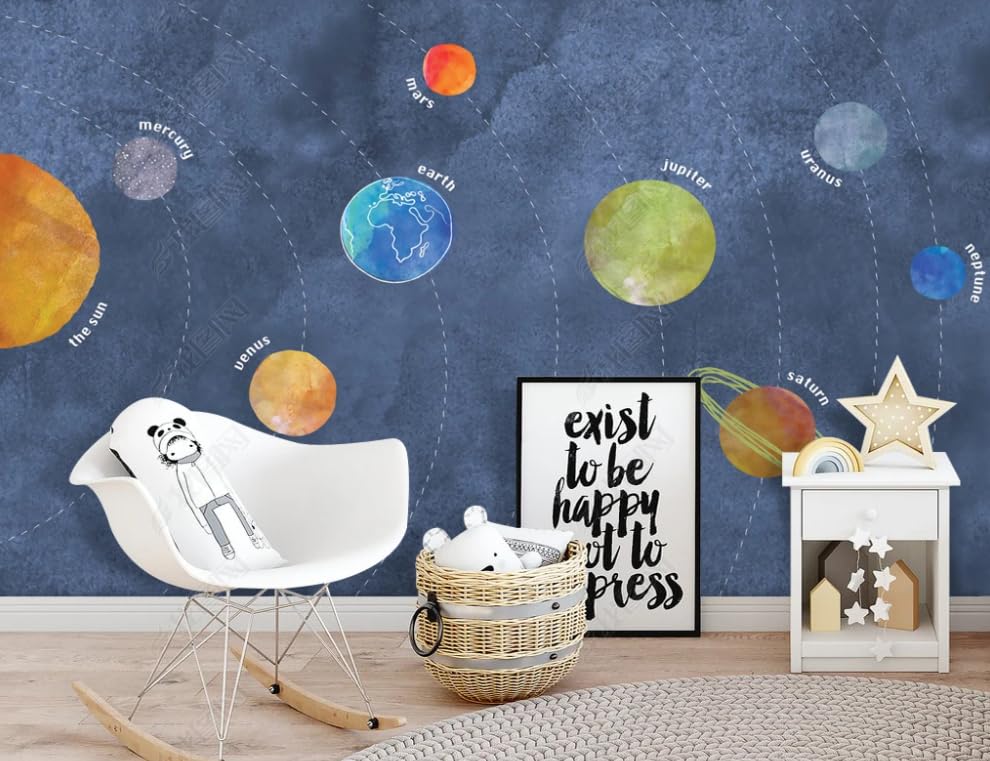 Papier Peint Intissé Univers de l'Espace pour Rénover un Mur de Chambre
