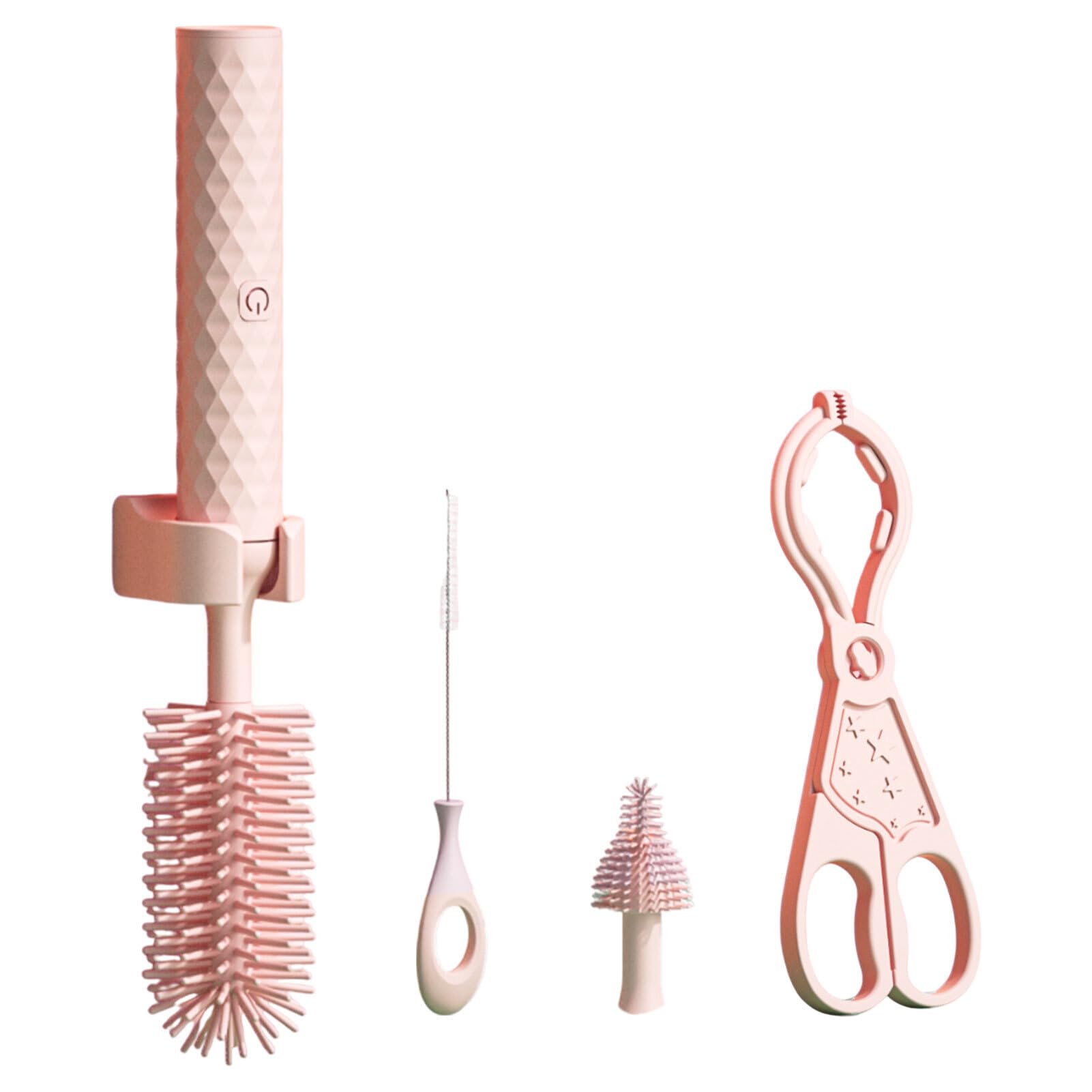 siduytin Mam Bottle Brush Set Electric Bottle Cleaner For Mam Bottles Electric Baby Bottle Cleaning Brush Mynubaby Bottle Cleaner, pink 4pcs