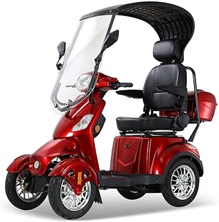 XL-4L-M500-S25-Elektromobil-Mobilitätsroller mit 4 Rädern-Seniorenmobil-3 Geschwindigkeiten-geräumiger Stauraum-Straßenzulassung-ROT