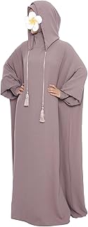 khalat Muslim Prayer Dress Abaya Solid One-Piece Hoodie Abaya Dress for Women Long Maxi Dress Islamic Dubai Jilbab