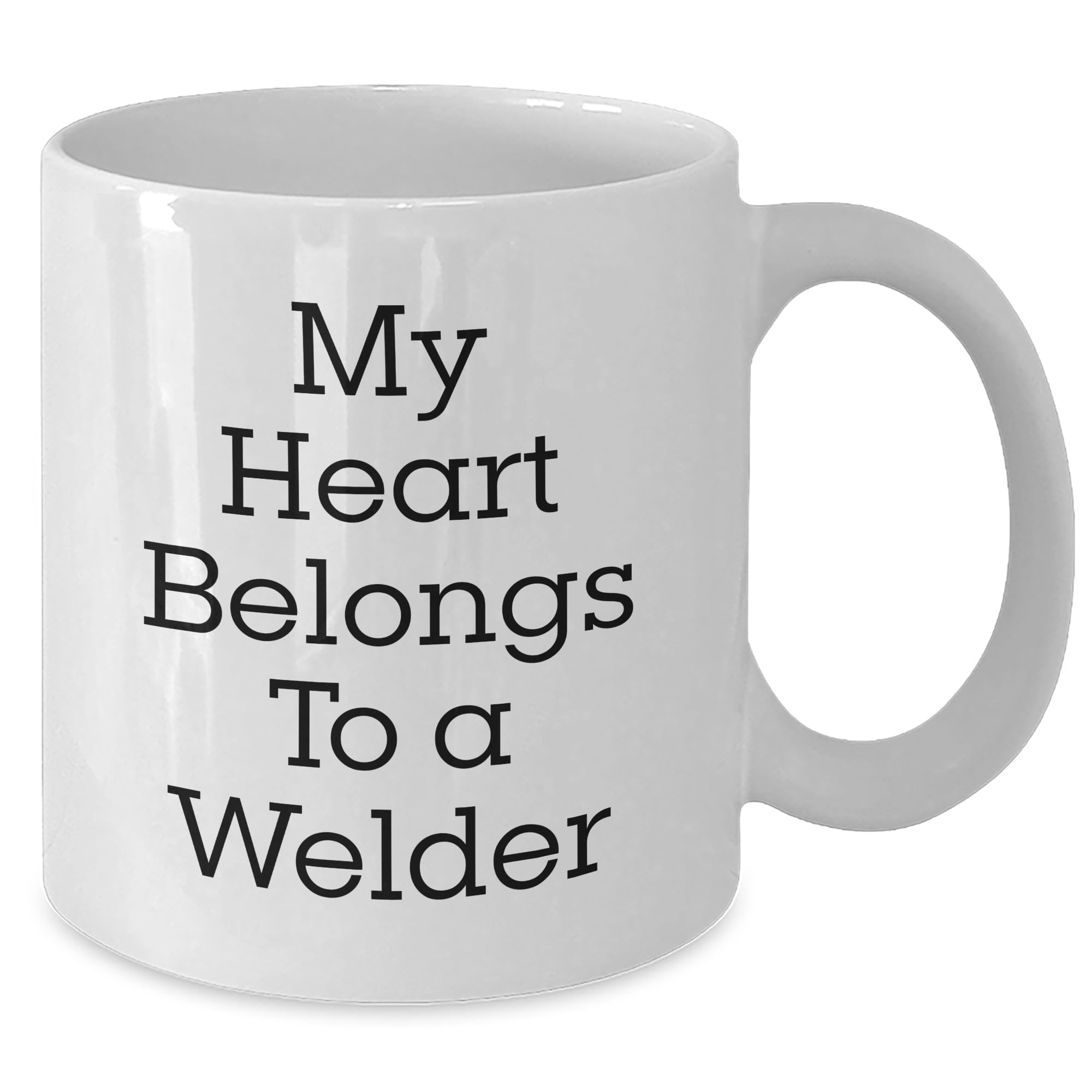 NAPAVI My Heart Belongs To A Welder, Funny Welder Gifts for Welder, Graduation, White Coffee Mug