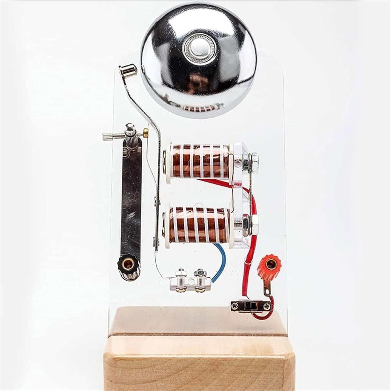 ZXYHLLGK Vertical Base DC Electric Bell Demonstration Model, Electromagnetic Intermittent Circuit Physics Teaching Instrument for Working Principle Experiments