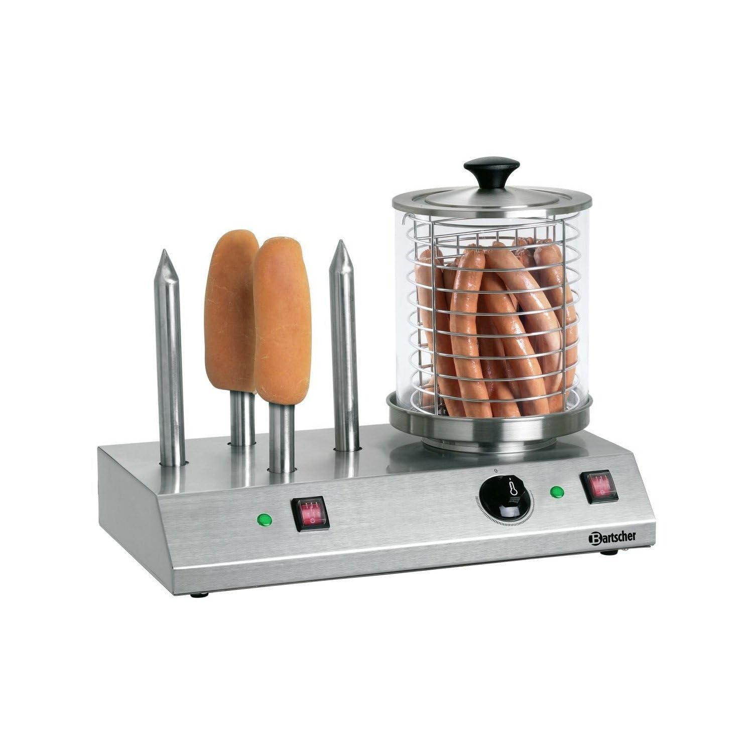 Bartscher - Máquina para perritos calientes con cuatro espetones