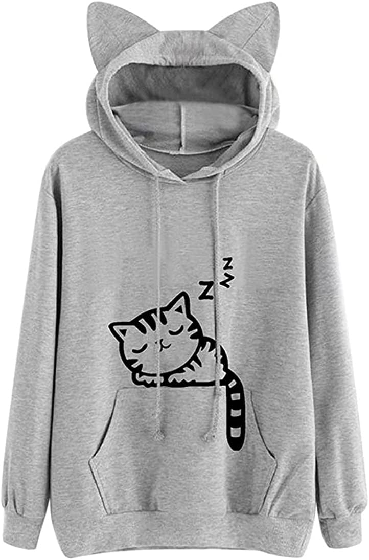 Fronage Teen Girls Hooded Sweatshirt Womens Long Sleeve Cute Hoodies Pullover Tops