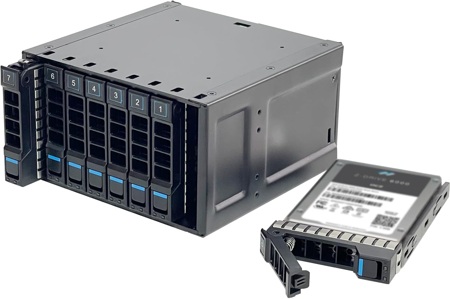 Generic ZhenLoong 2.5-inch 8 Bay NVMe U.2 SSD Hard Drive Disk HDD Hot-swap Module Cage with 32Gb Backplane SFF8654 X8 Interface/Installation of 2 Optical Drive Positions.