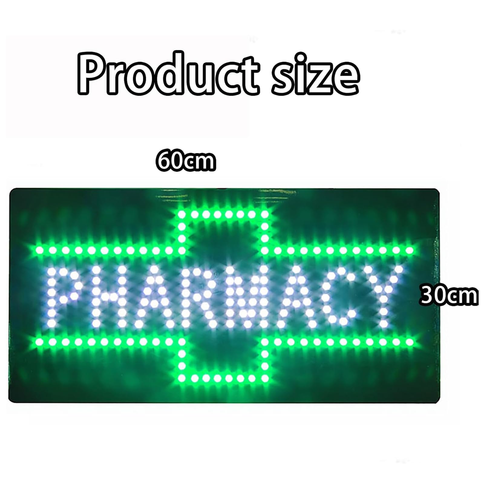 MObyat Señal De Cruz Médica LED, Señal De Farmacia Súper Brillante con Cadena para Colgar, 3 Modos, Panel Acrílico + Tapa Trasera De ABS, Corriente: 2500mA, Bajo Consumo De Energía, para Tienda
