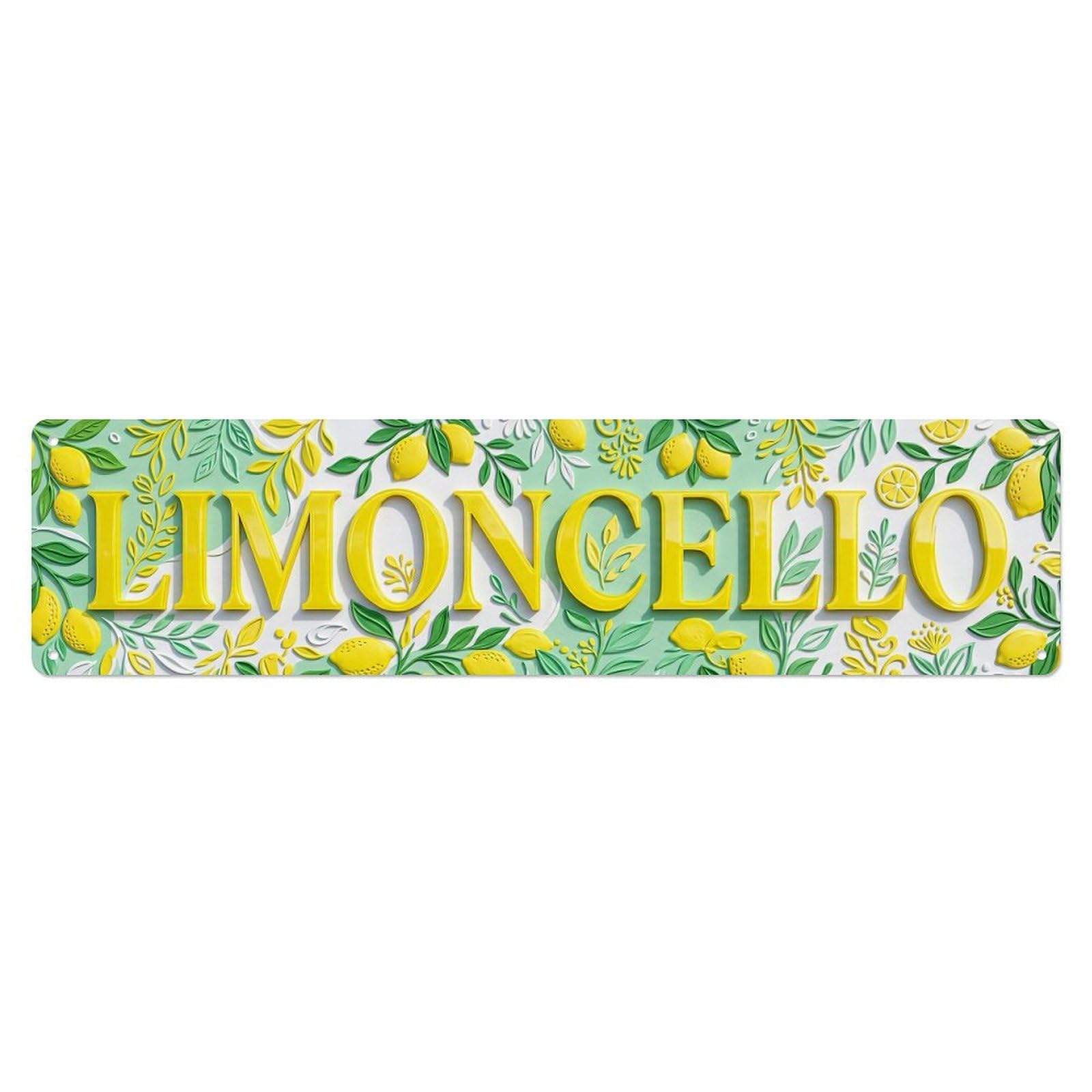 Vintage Limoncello Raised Acrylic Lemon Metal Tin Sign Plaque Wall Decor for Cafe, Club, Garden Metal Poster 4x16Inch