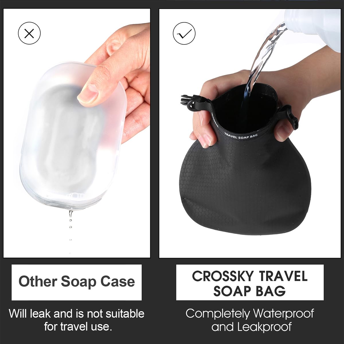 Travel Soap Container Bag, 2 Pack Portable Soap Holder Travel Case,Completely Waterproof and Leak Proof - Image 3
