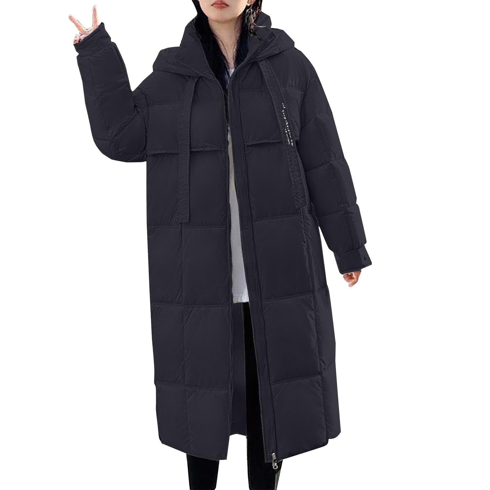Generico Cappotto Donna Con Cappuccio Leggero Giacca Elegante Caldi Piumino