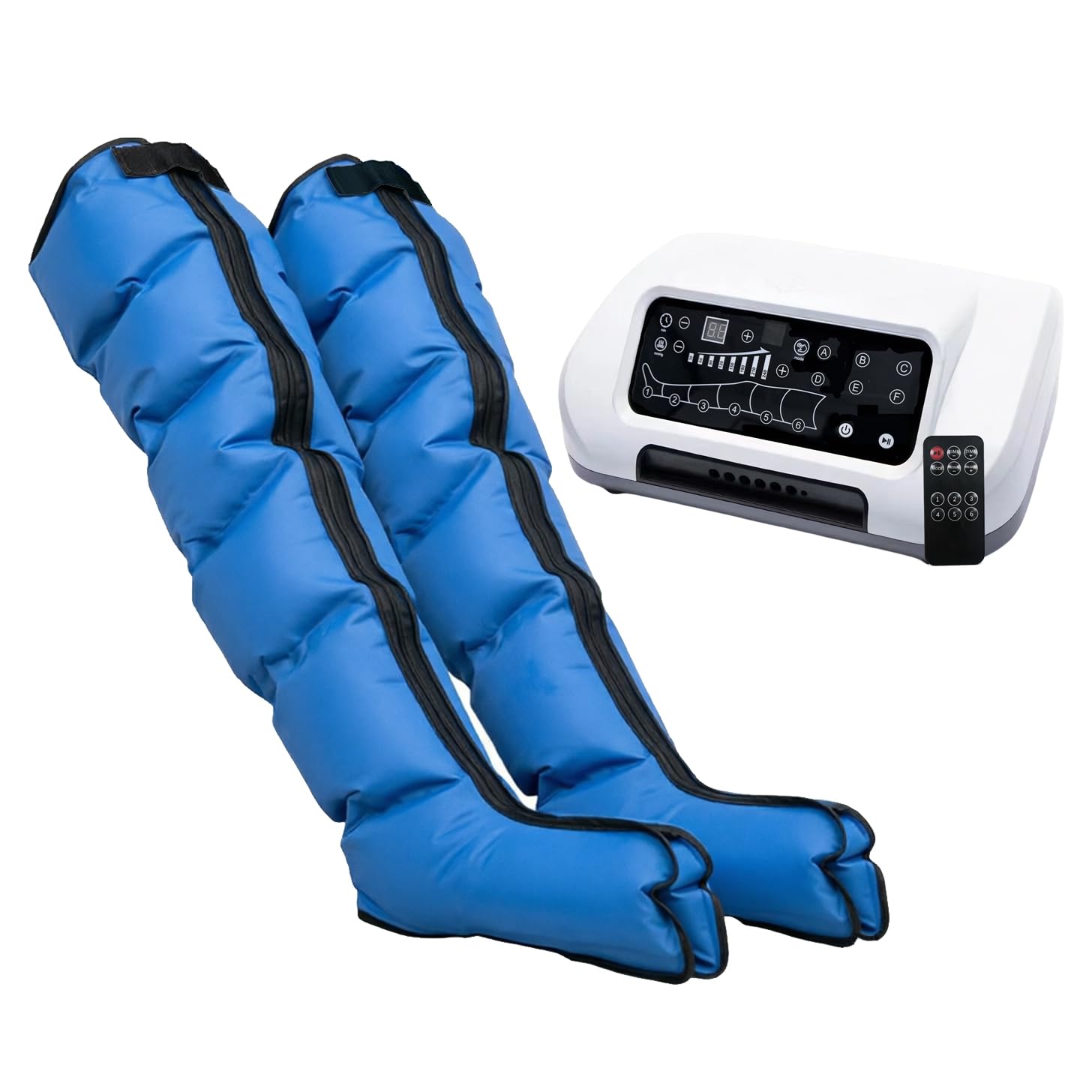 Pressoterapia Linfodrenaggio Professionale, Pressoterapia Gambe per Casa con 6 Programmi, 4 Camere Massaggio Linfodrenante, Telecomando – Sollievo Gambe Stanche e Migliore Circolazione
