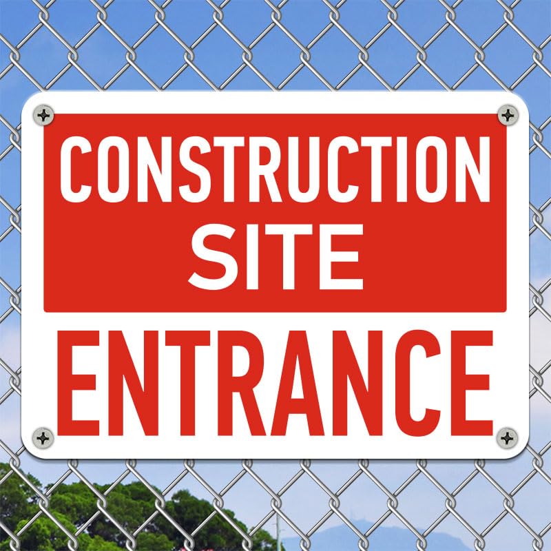 Safety Sign Sticker | Construction Site Entrance Sign | Waterproof Sticker