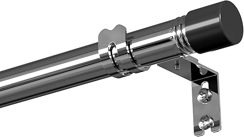 Miniatura 10 de Barras de cortina para ventanas de 30 a 62 pulgadas, juego de barras de cortina negras de 1 pulgada, varillas de cortina resistentes de acero