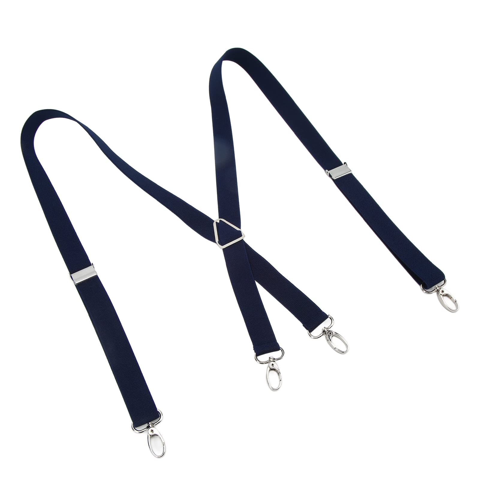 Stretchable 2.5x110cm Pants, Mens Suspenders Adjustable 1.0x43.3in BracesMens Heavy Duty Comfortable Fit 4 Metal Buckles for AdultBlack X Back W Prom Men's Accessories (Navy Blue)