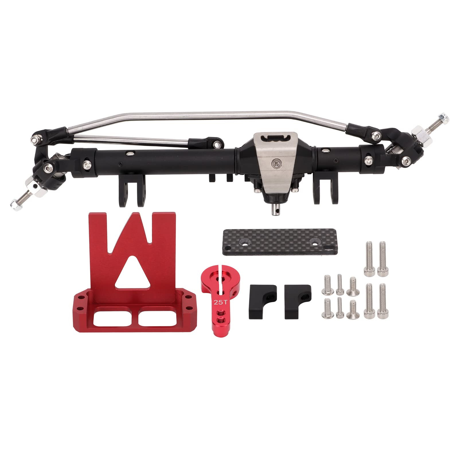 Dilwe 1/10 RC Front Axle CNC Alloy & Hardened Steel Shape for Axial Wraith 90018 90020 90045 RR10 90048 90053 2 Colors RC Accessories(Black)