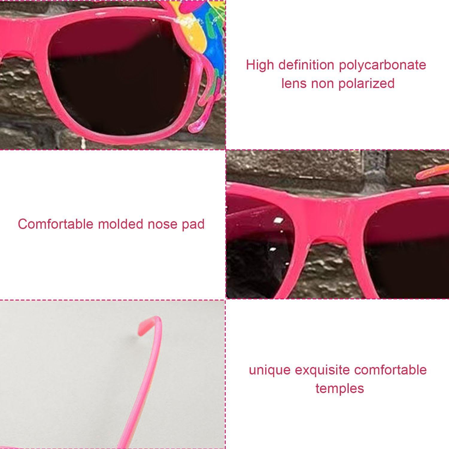 2 Occhiali Da Sole Asimmetrici Neon Rosa E Verde – Per Feste Hip-Hop, Carnevale E Concerti
