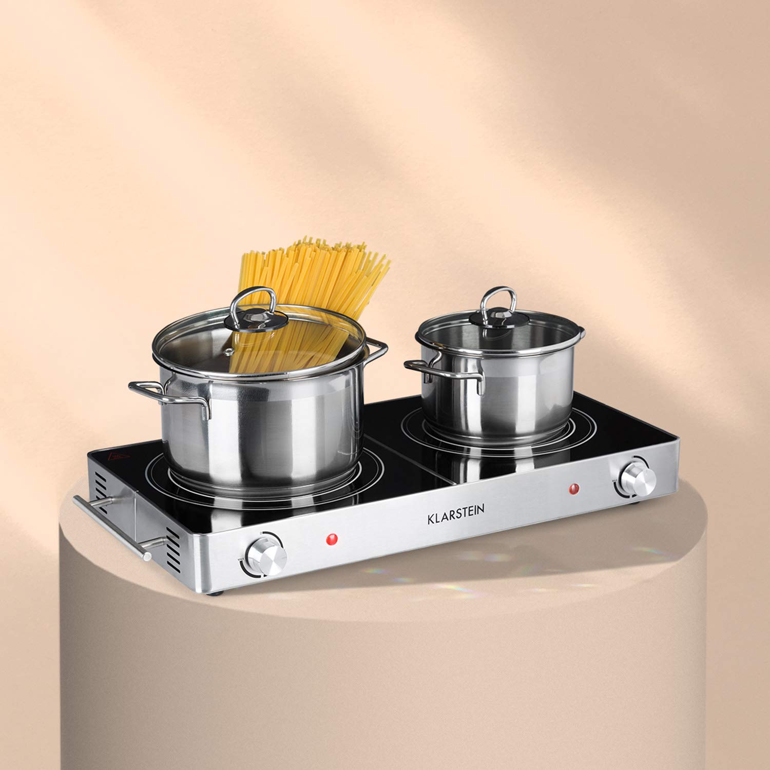 KLARSTEIN VariCook Duo Dual Hob, Dual Infrared Hot Plate, 1800 Watts