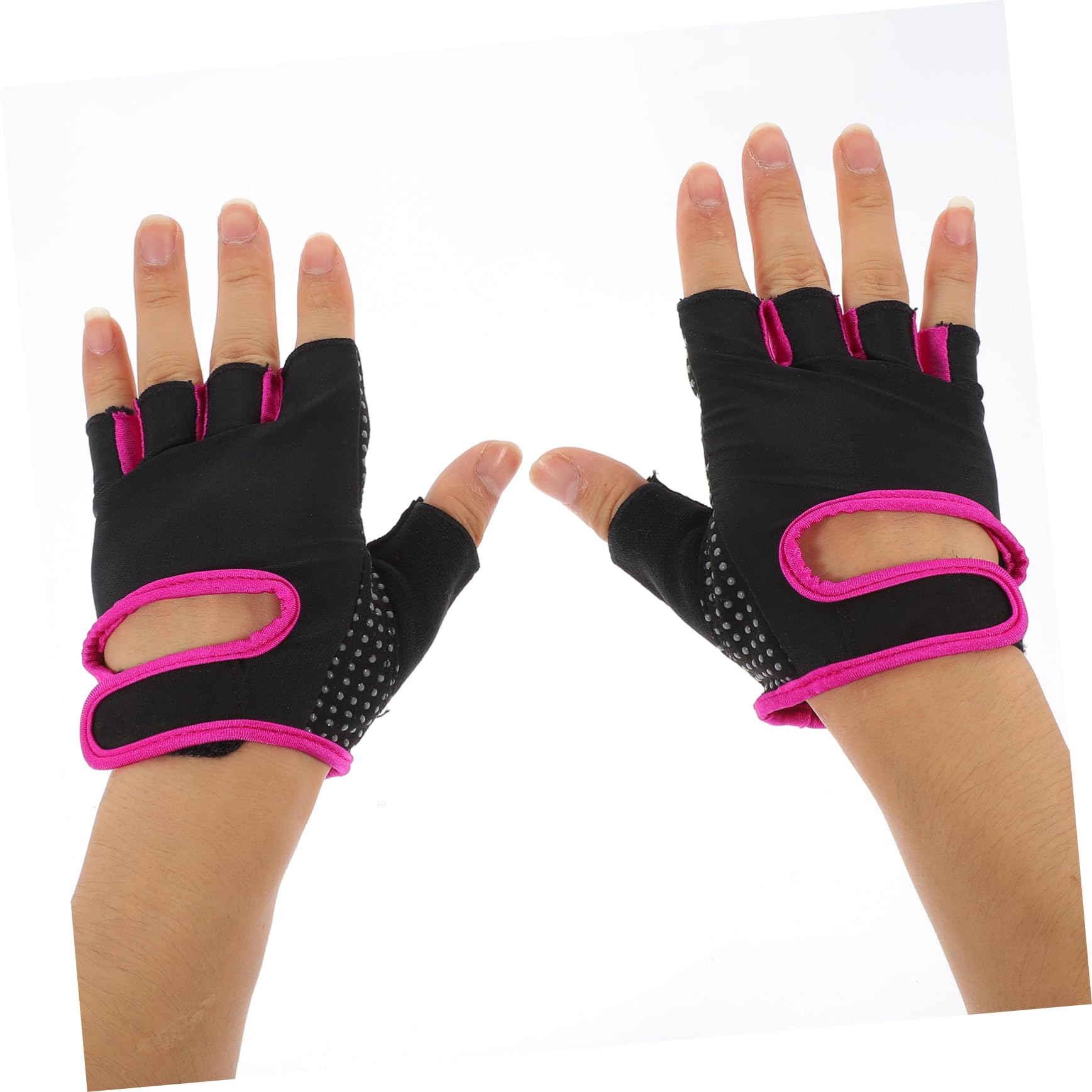 VANZACK 3pièces De Fitness Antidérapants pour Hommes Et Femmes De Yoga Et Exercice Demi-Doigts s Noir Et Rose pour Cyclisme La Randonnée Fitness