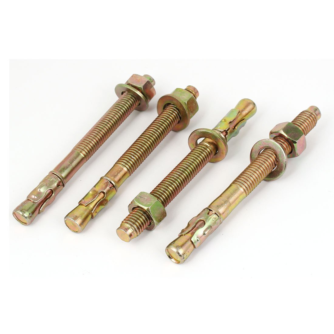 Aexit Yellow Zinc Anchors Plated Expansion Bolt Anchors Gecko Car Repair Bolts Expansion Anchors M12x130mm 4pcs