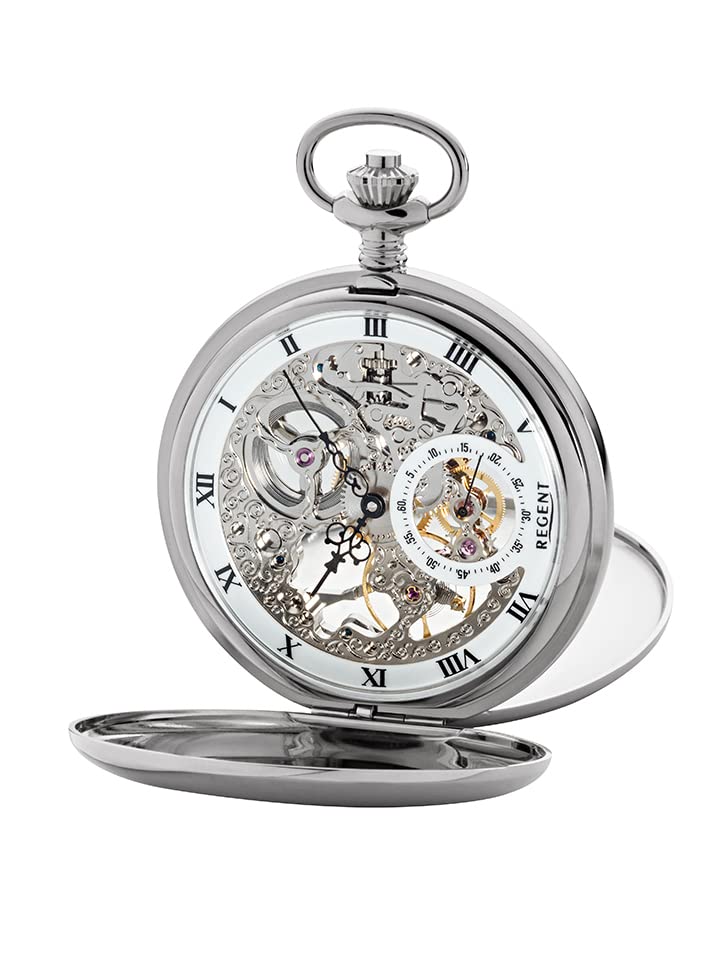 REGENT Taschenuhr sichtbares mechanisches Uhrwerk GM -2210