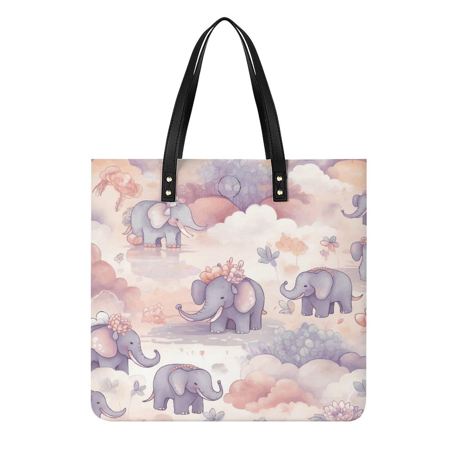 Elephant Pattern Large Leather Handbags Women Fashion Handbag Multifunctional Travel Bag It Is A Great Gift for Mothers, Teachers, Friends, Bridesmaids