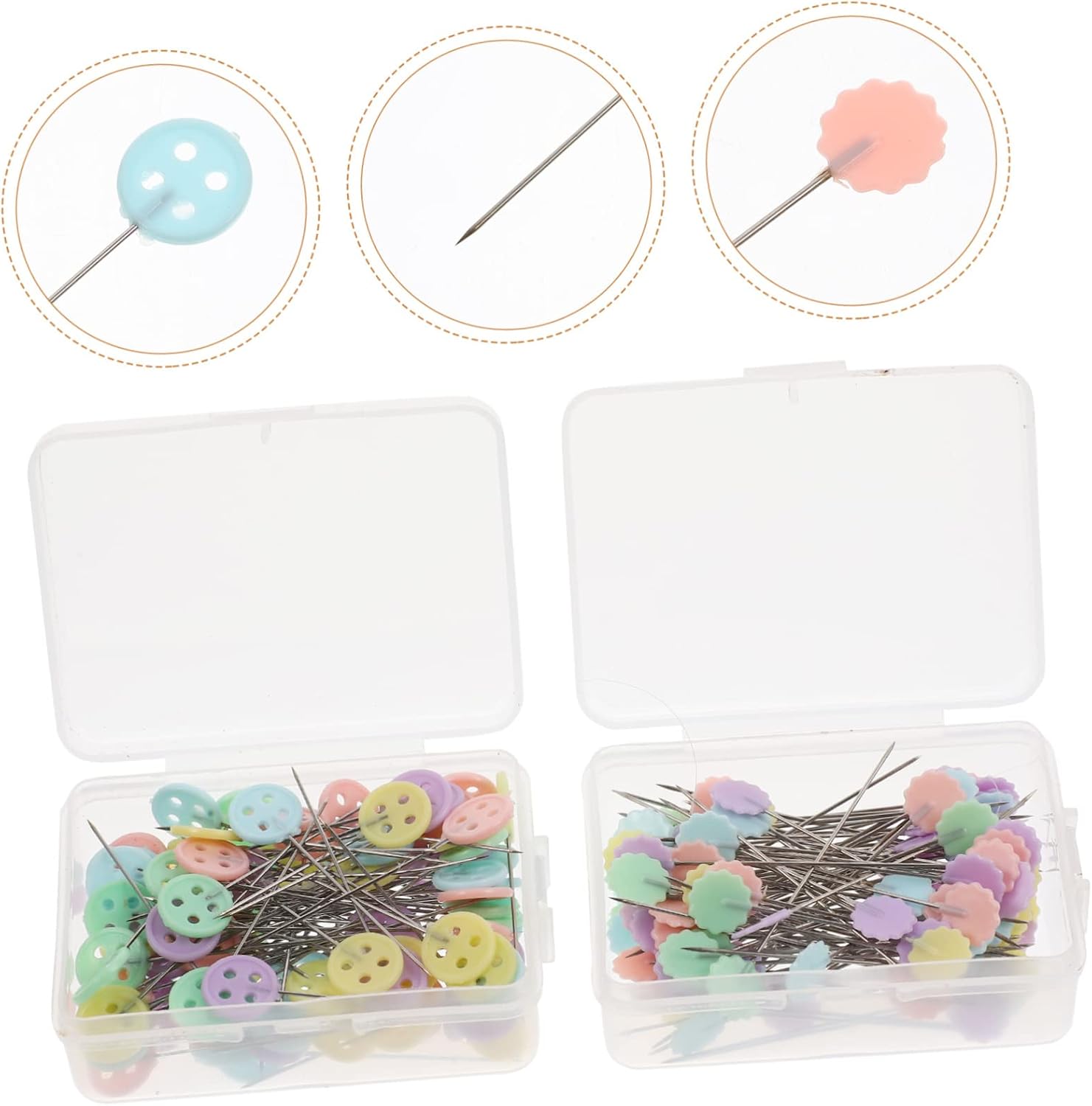 200pcs Durable Patchwork Sewing Pins Multi-Color Dressing Cloth Pins for Craft Projects for Dressmaking Quilting and Alterations