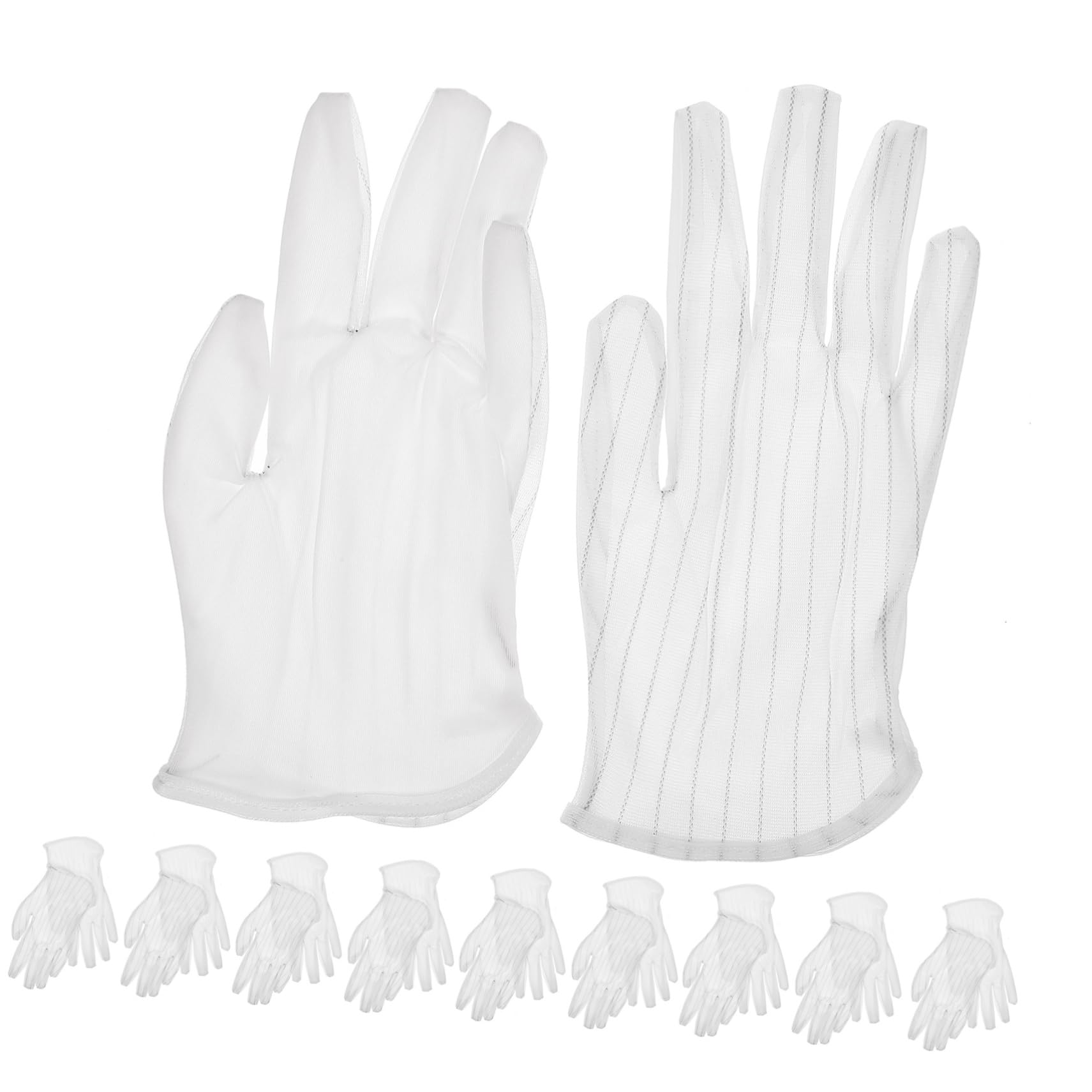 DOITOOL 50 Pares De Guantes De Tela Ultrafinos Sin Pelusa Guantes De Protección De Manos De Etiqueta Para Actuaciones Transpirables De Joyería Industriales
