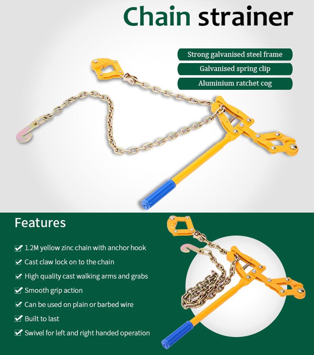 Gartenspanner, Feldspanner, Zaunfixierer, 1,2 m Maschendrahtzaunspanner, Werkzeug for Spannen von Gartenzäunen aus Eisen, Reparaturwerkzeug for Zaundrahtspanner for Zäune, Pferde, Gärten