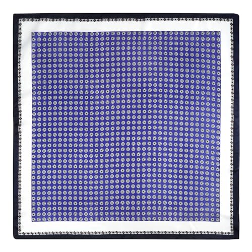 GERINLY Vintage Silk Feel Square Scarf for Men Satin Bandana Tiny Pattern Print Neckerchief Geometry Head Scarf2