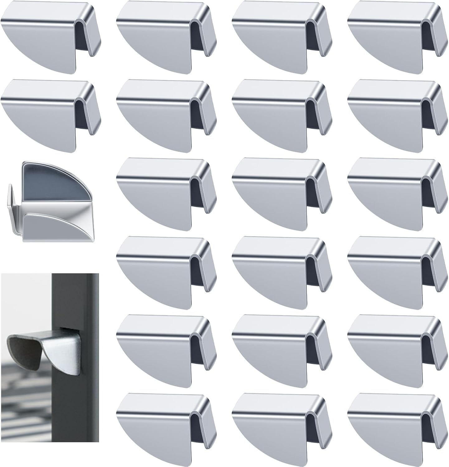 20PCS Cabinet Shelf Clips, Shelfs Clip Bracket Replacement, Removable Shelfs Clip, Shelf Clips for Metal Shelving, for Garage Cabinet, Bookcase, Kitchen