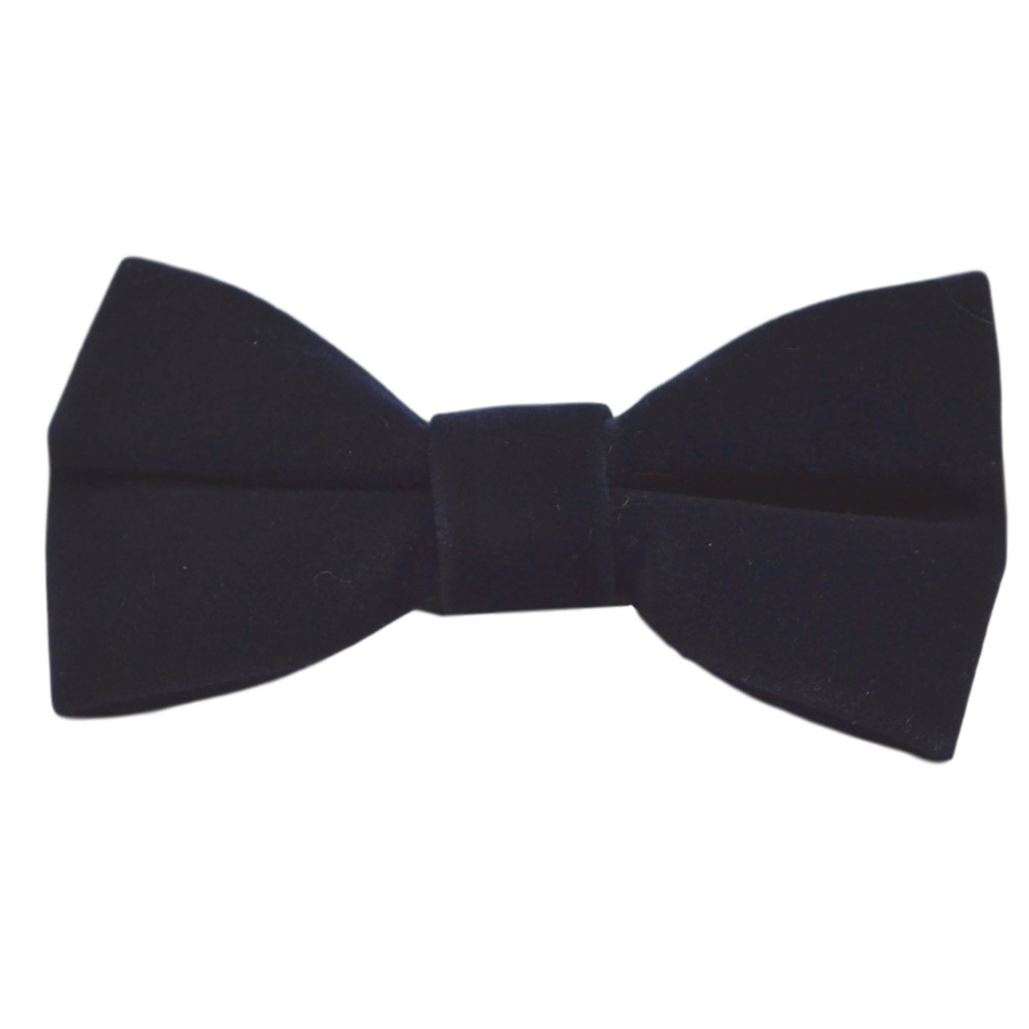 King & Priory Navy Blue Velvet Bow Tie