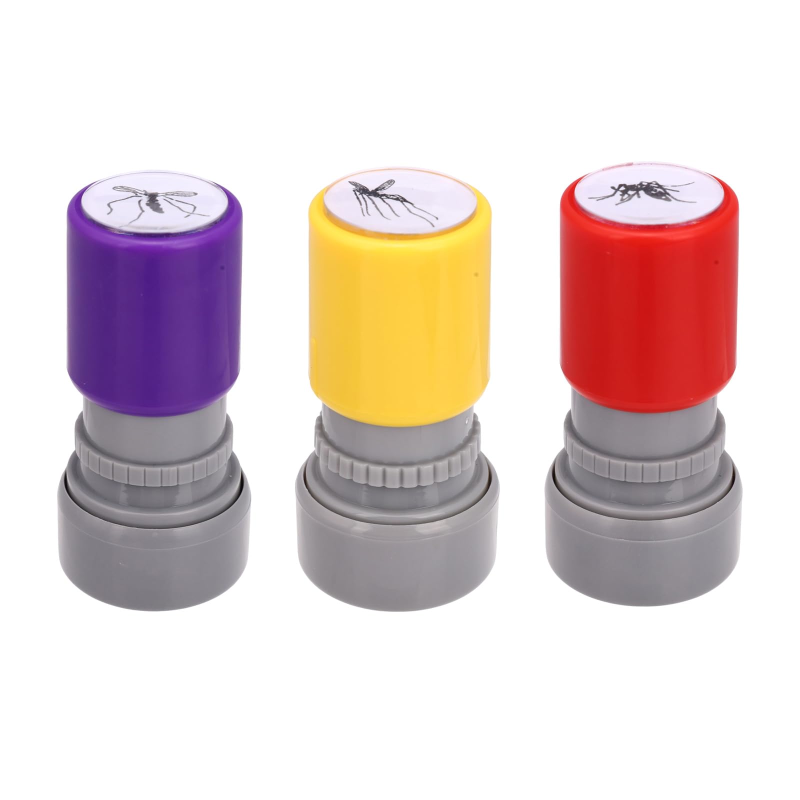 BOXOB 3pcs Self-Inking Dead Mosquito Pattern Prank Stamps Fun Bug Gag Gifts