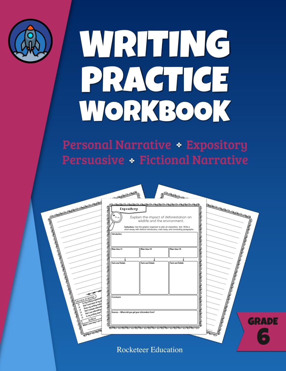 Writing Practice Workbook: Grade 6