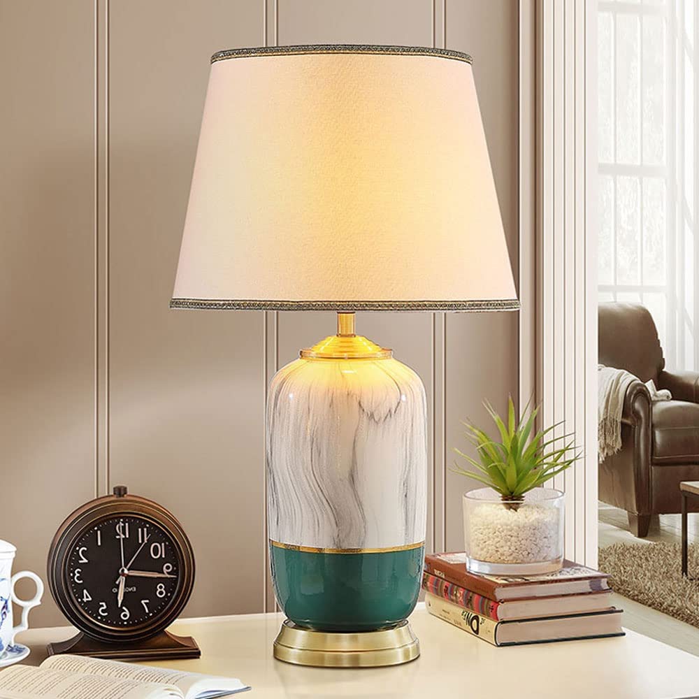 Lamp StołOwych Nocnych Amerykańska Ślubna Ceramiczna Lampa Stołowa Ręcznie Malowana Nocna Lampka Nocna Do Sypialni Salon Home Office Reading Oprawa StołOwa Lampka Nocna (Color : Dimmer Switch)