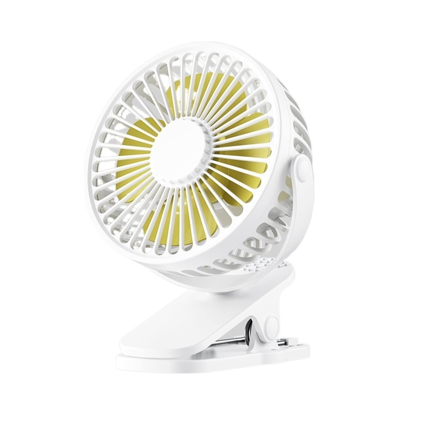 Cczrd White No Battery Portable Mini Hand Clip Fan Usb Charging Quiet Desktop Electric Student Dormitory Small Cooling Ventilador Fans Airflow Comfort Refreshing Breeze(White No Battery)