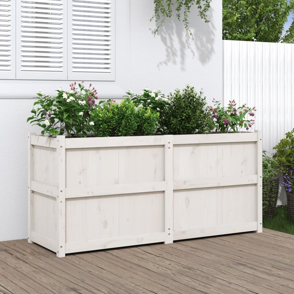 Zewnętrzna skrzynka na rośliny, podwyższony pionowy ogród na balkon i ogród, Mini Rift Garden do sadzonek, zewnętrzny pionowy ogród, wodoodporny, biały ogród skrzynka na kwiaty 150x50