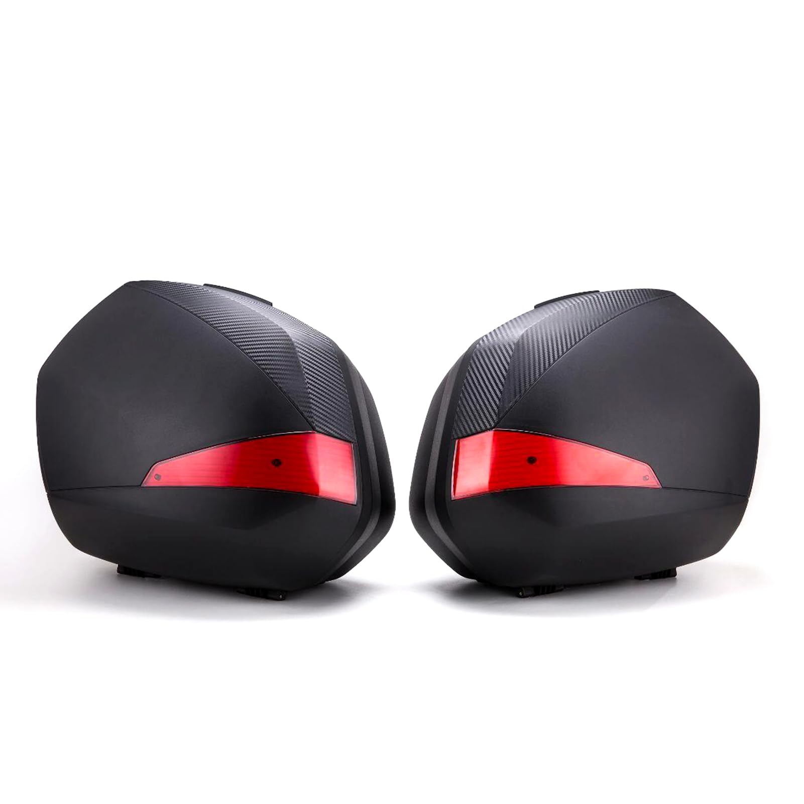Dioche Valise Latérale Universelle pour Moto, Boîte de Sacoche Rigide de 36 L, Compatible avec la Plupart des Vélos et Cruisers avec Serrure Antivol et Design (Rouge)
