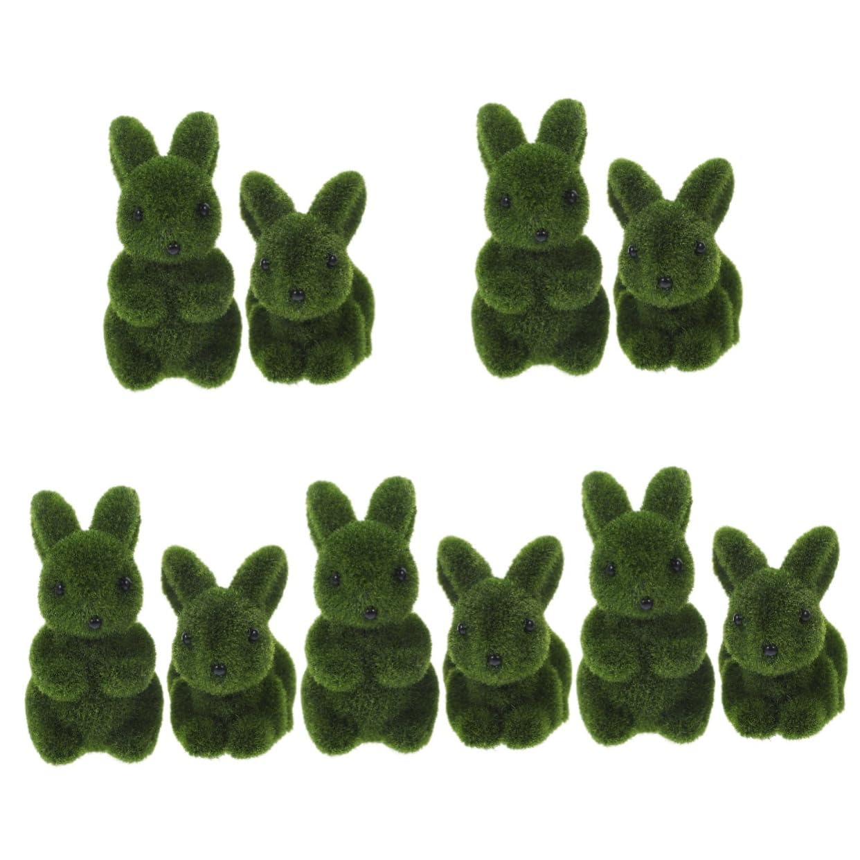 BESTonZON 5 Ensembles Décoration De Lapin Simulé Bricolage Farci Mignon Accessoires Décorations Doux en Forme De Lapin Peluche Green Flocage 2 * 5