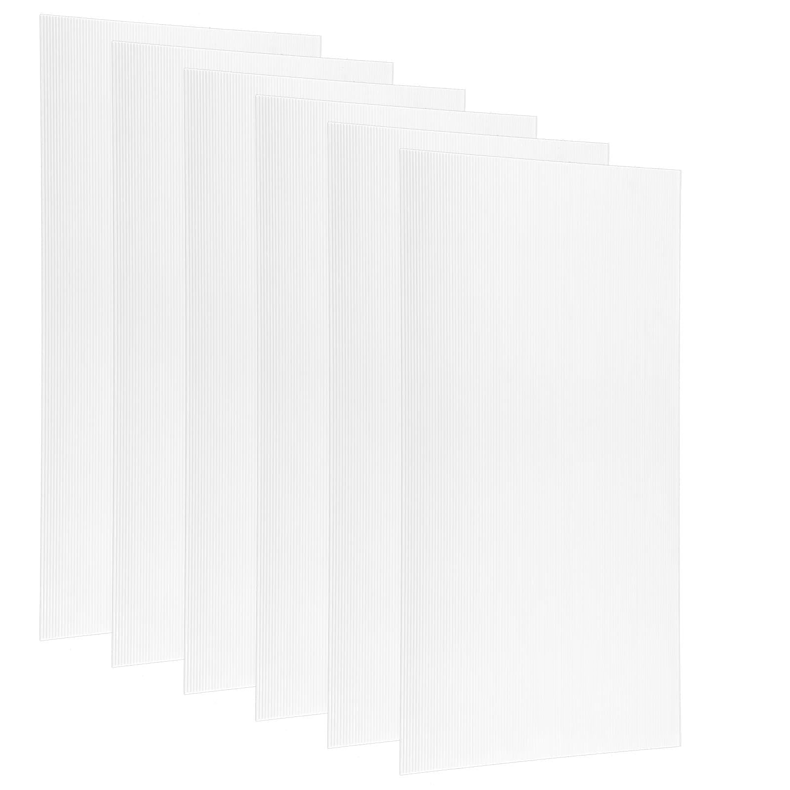 Pushglossy 6 Pack 22.5"x46.5"x0.2" Fluorescent Light Covers, Clear