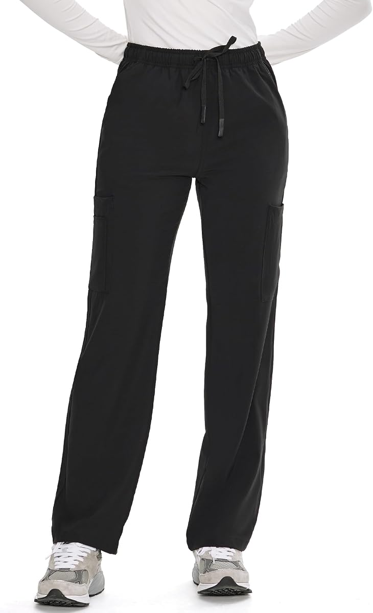 COZYFIT Straight Leg Scrub Pants for Women, Easy Care | 6 Pockets, Soft Stretch Fabric, Drawstring Waist, Smooth Touch, Anti-Wrinkle, Machine Wash, for Easy Movement