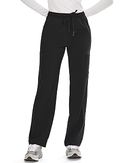 COZYFIT Straight Leg Scrub Pants for Women Drawstring Soft Stretch Anti-Wrinkle Womens Scrub Pants with 6 Pockets