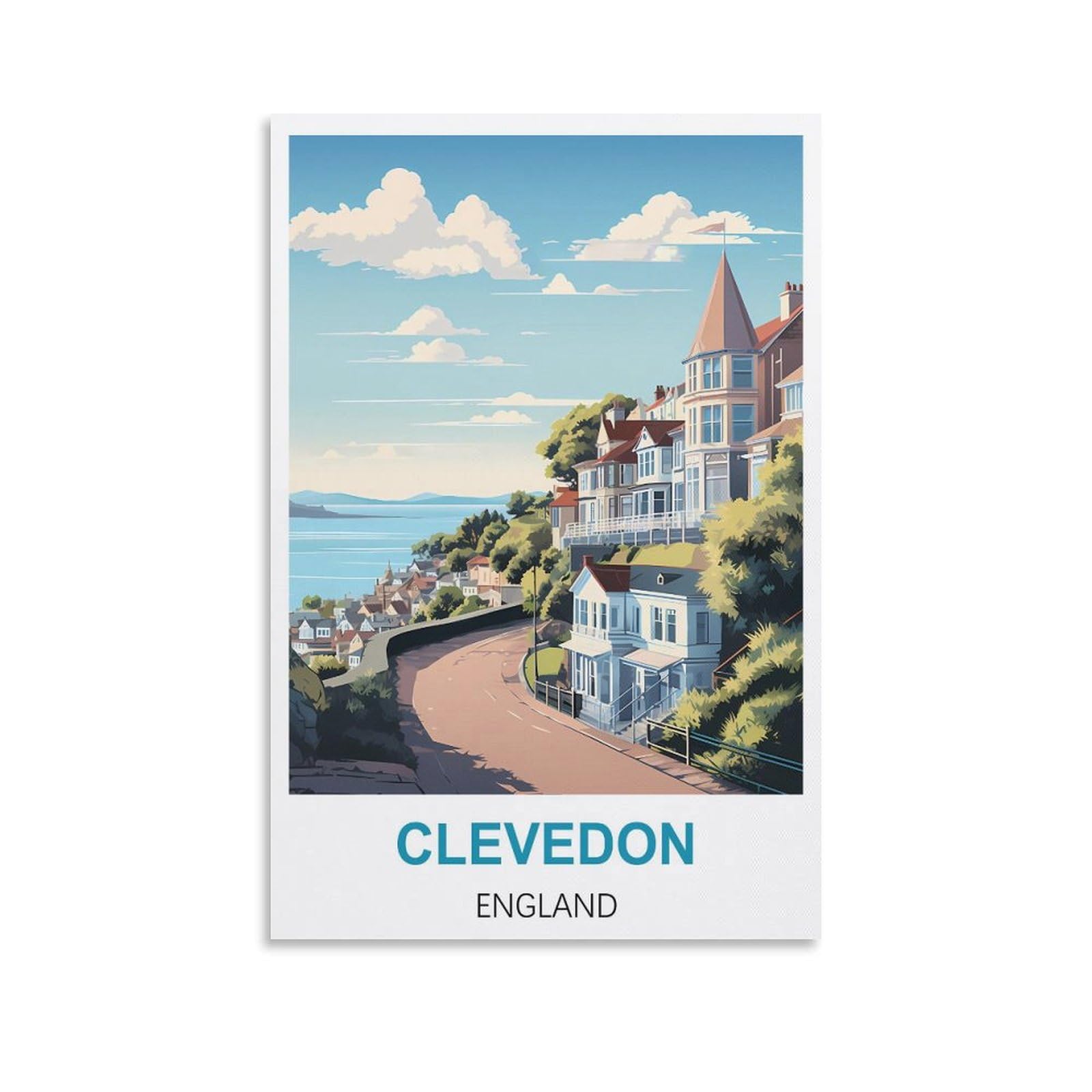 Vintage Metal Tin Signs,Clevedon Englands,Wall Poster Retro Tin Sign Metal Plaque for Bar Wall Decor Home Living Room Wall Art Decor 30x30cm