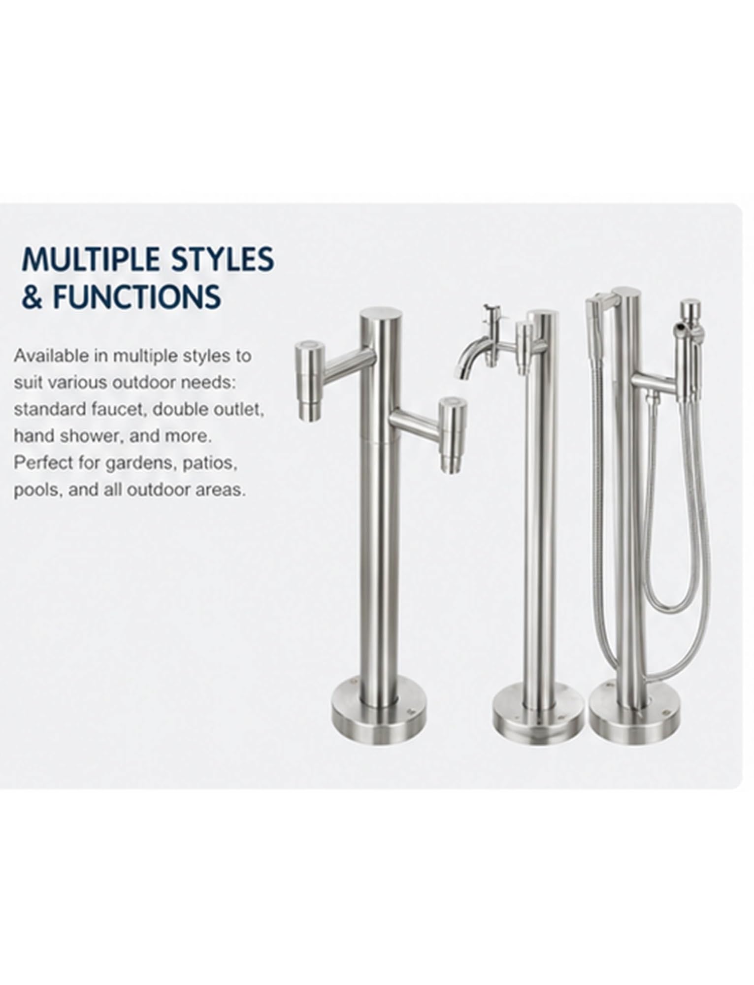 Poste de grifo de columna de agua para exteriores, hidrante de jardín independiente para patio y patio, sistema de riego anticongelante