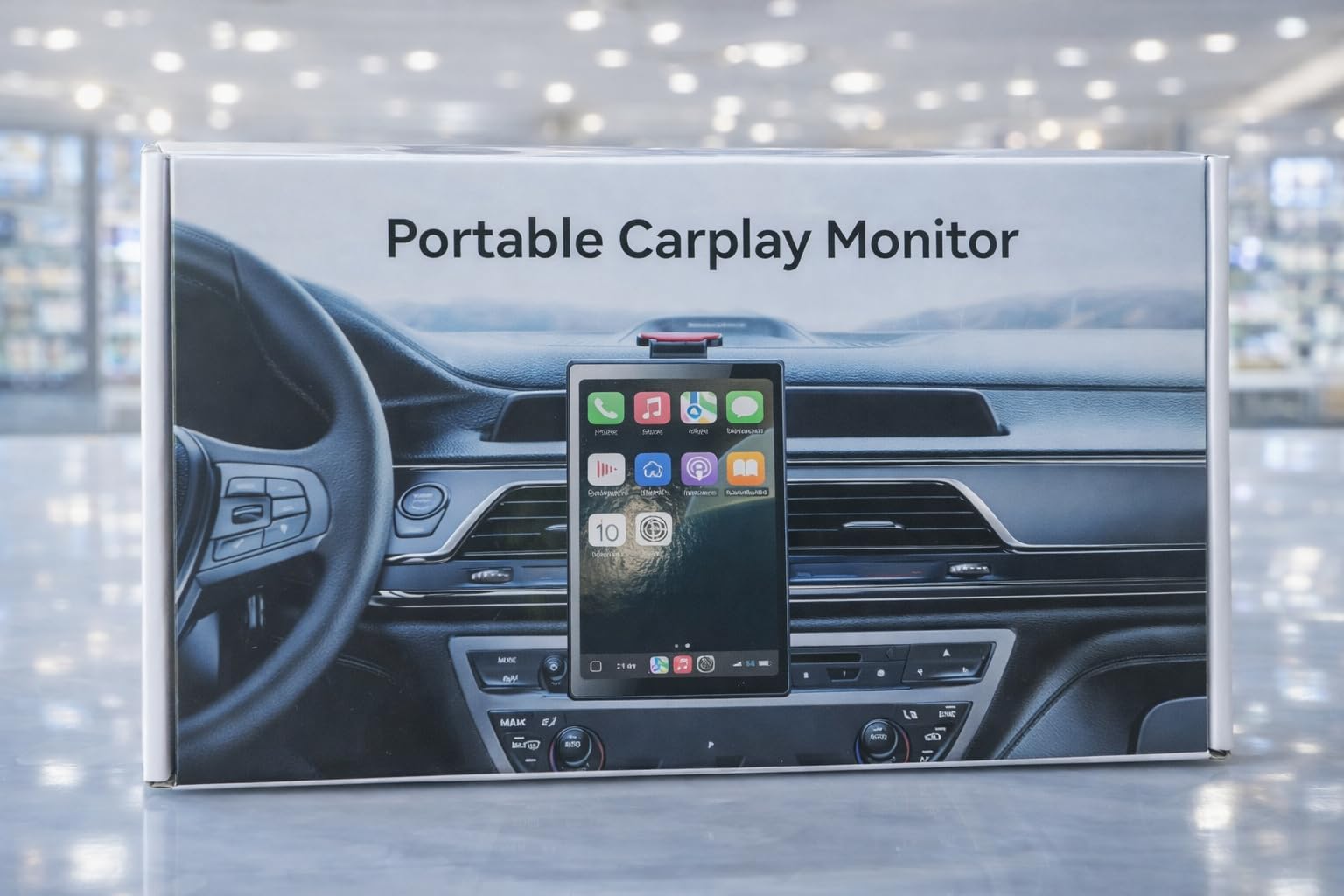 Przenośny wyświetlacz CarPlay 8" obrotowy 360°, bezprzewodowy wyświetlacz CarPlay i Android, nawigacja GPS, odtwarzacz MP5, uniwersalna deska rozdzielcza, wszystkie samochody