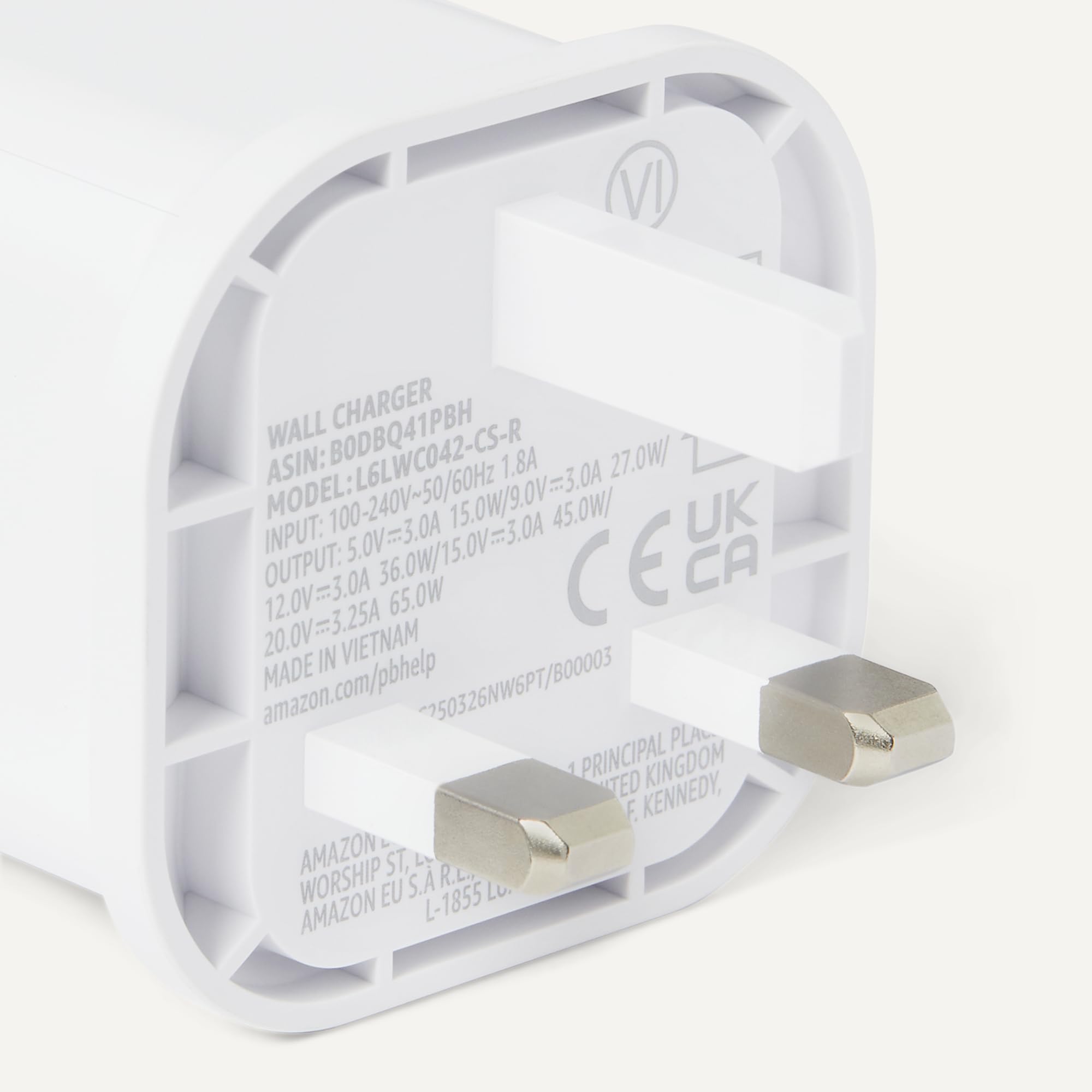 Amazon Basics Fast Charging USB C Nano GaN Wall Charger, 65W 1-Port PD 3.1 for Laptops, Tablets, Phones, White - 3