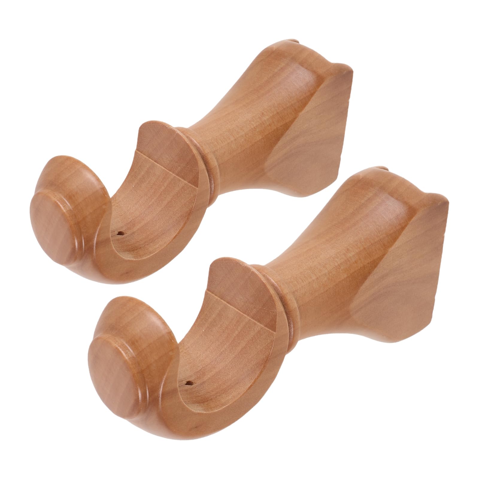 2 supporti per bastone per tende, in legno, 35 mm, montaggio a parete e a soffitto, per camera da letto, stabile, per soggiorno e studio