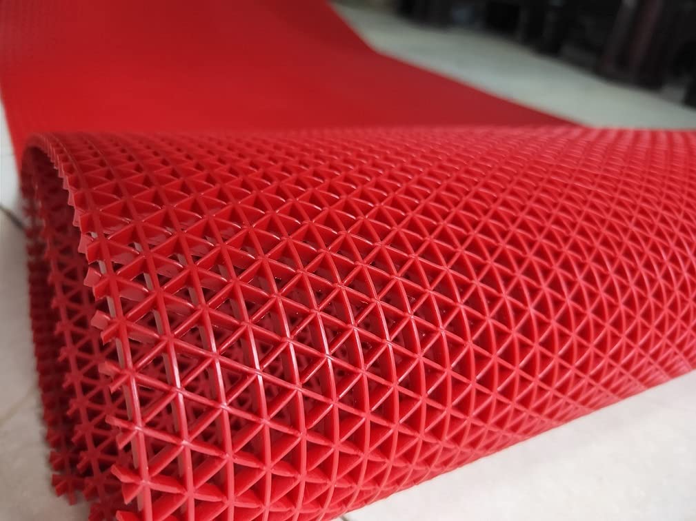Jiyansh Décor Long Lasting Multipurpose Mat|Anti Slip Mat for Home Office Door|Washroom Mat for Floor|Used Us Rain Mat Shower Mat|Mud Trap Mat for Multi Color Option (2 x 3, RED*)